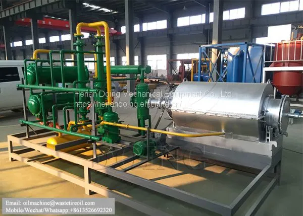 Small Scale Skid-mounted Waste Tire/Plastic Pyrolysis Plant Waste to Fuel Oil Recycling Machine