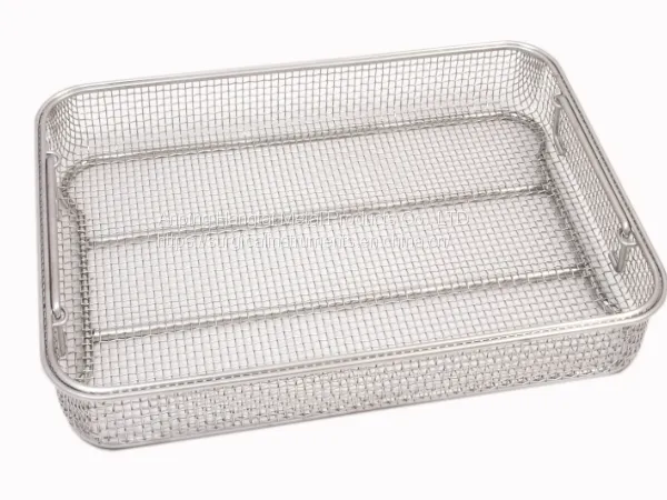 Special Sieve Baskets Made of Stainless Steel With Silicone Holders Classic Crimped Wire Mesh Sterilization Baskets photo-5