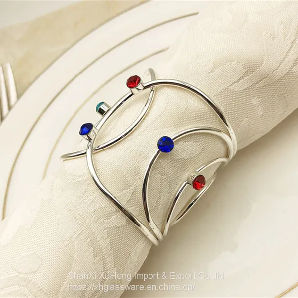 Delicate Aluminum Alloy Napkin Rings in Gold Silver For Fashion Towel Buckle Holder Table Decorations photo-5