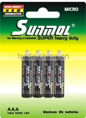 1.5v Um4 Aaa Size Zinc Carbon Battery Made in China photo-5
