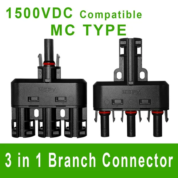 NSPV Solar Panel Parallar Series Compatible DC1500V 3 in 1 Branch Connector