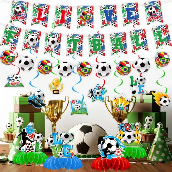 2026 US-Canada-Mexico World Cup Party Decoration Set FIFA World Cup Party Supplies Football Fans Party Decoration Set