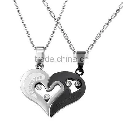 Fashion Jewelry 2016 316l Stainless Steel Jewelry Heart Pendant Necklace Necklaces For Couple Quality Choice Most Popular photo-2
