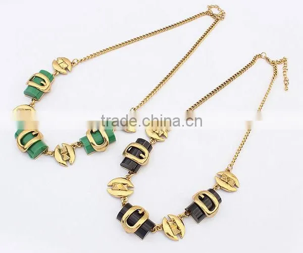 Fashion New Design Personality Metal Geometry Pendant Necklace Jewelry Set photo-4