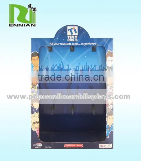 Corrugated Cardboard Counter Display With Hooks
