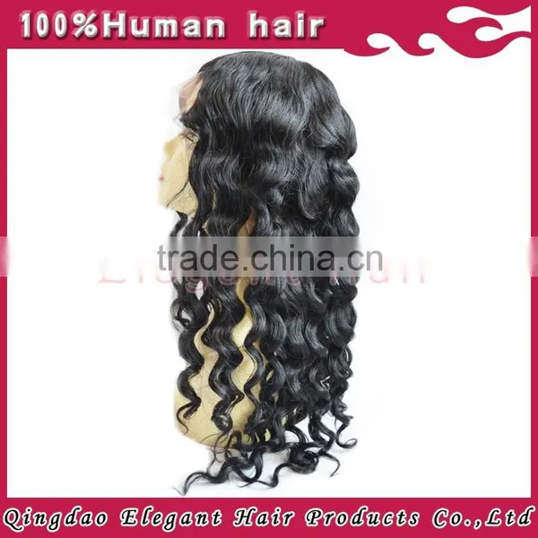 Premium Quality Loose Wave Silk Top Wig,18 Inch Glueless Brazilian Human Hair Full Lace Wig photo-2