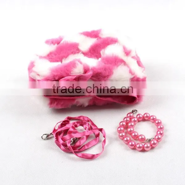 2015 Hot Selling Kids Coin Bag Baby Girl Plush Bag With Pearls photo-5