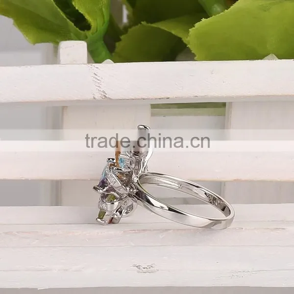 Stock Classical 925 Sterling Silver Promotional Ring With Mix Natural Stone photo-3