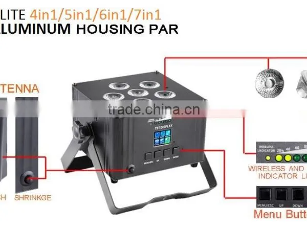 Hot Sale Wireless and Battery Powered 6in1 LED PAR Stage Light With Aluminum Housing photo-3