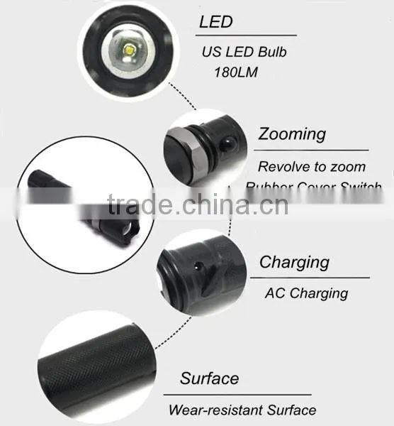 (120241) Super Bright Long Distance Rechargeable Aluminum Alloy 2015 Led Flashlight photo-2