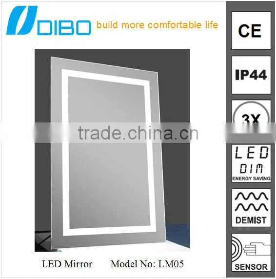 IP44 CE Frameless Bathroom LED Mirror With 3x Magnifier photo-6