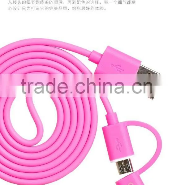 GOLF Speed 2in1 Intelligent Sync Charging Cable for Iphone 5/5s/6s/6s Plus 2.1A 105CM Micro USB TPE Cable for Android Device photo-3