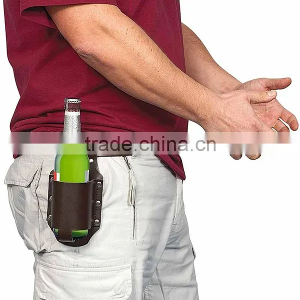 Hot Top Grade Genuine Leather Beer Holster Fits Beer Can photo-3