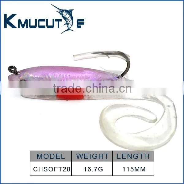 Soft Bait Lead Fish, Curl Tail Fishing Lure, Shiny Body Lead Bass Lure Chentilly CHSOFT28 Fishing Tackle Wholesaler photo-5