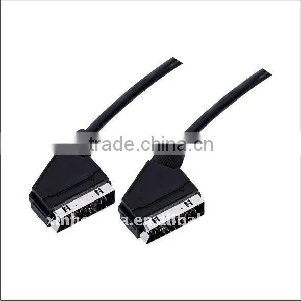 High Quality 21 Pin Male to Male Scart Cable Lead Fully Wired Video TV