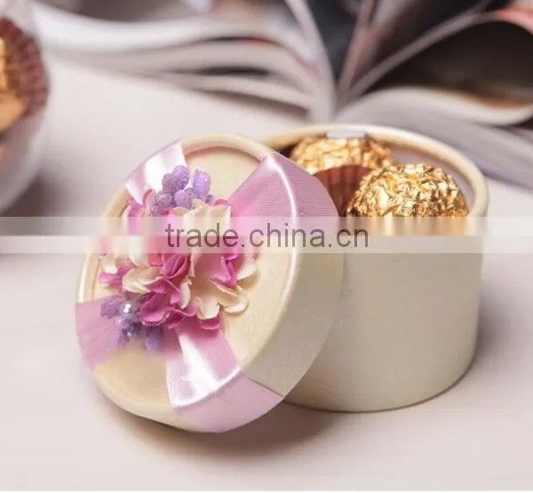 Round Paper Wedding Gift Box, Wedding Chocolate Box photo-3