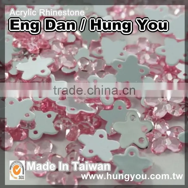 Fashion Accessories Made in Taiwan Flower Shape 2 Holes Rhinestones photo-4