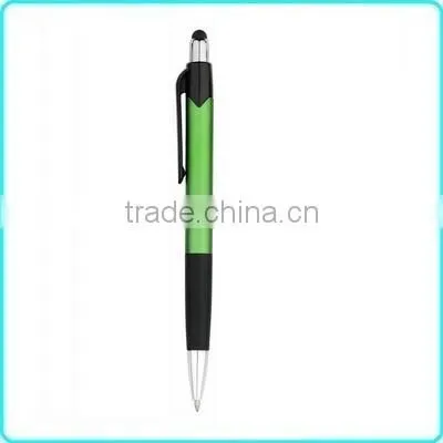 Green Popular Active Screen Cleaner Stylus Touch Metallic Ball Pen