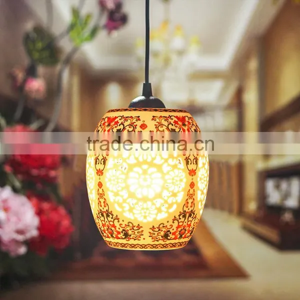 Jingdezhen Hollow Pastel Led Living Room Furniture Pendant Lights photo-3