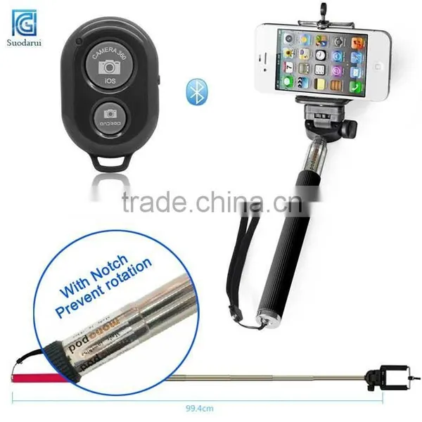Bluteeth Remote Shutter Self-Timer Holder With Notoch Prevent Rotation For Smart Phone
