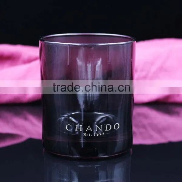 Wholesale Luxury Transparent Black Round Soy Glass Candle Jar
