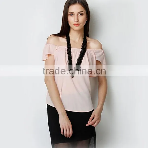 Wholesale Women Clothing New Fashion Women Tops Off-Shoulder Top for Women photo-3