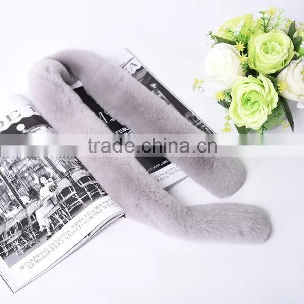 High Quality Small Size Casual Fashion Rex Rabbit Fur Scarf for Women/girls KZ160055 photo-5