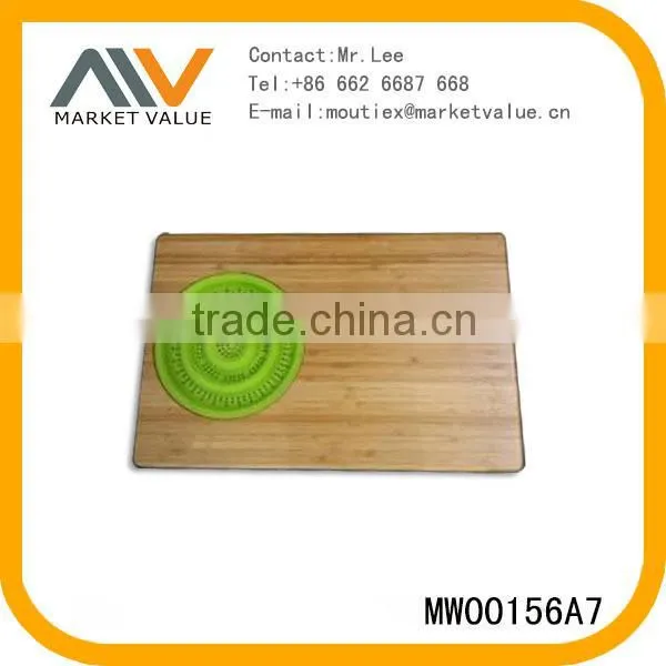 HOT SALE NEW DESIGN RECTANGLE BAMBOO CUTTING BOARD WITH SILICONE photo-2