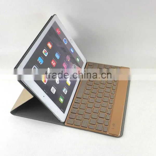 Wholesale Intelligent Induction Switch Ultra-thin Aluminum Bluetooth Keyboard for Ipad Air Leather Cases photo-2