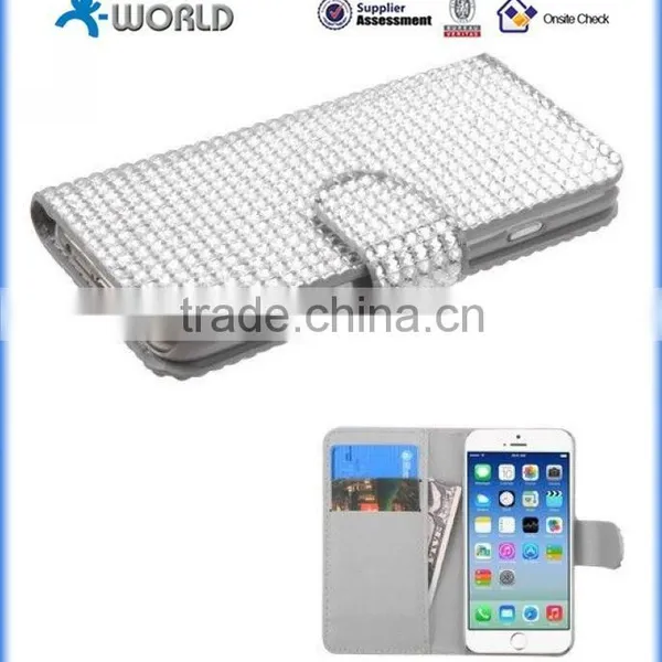 Slim Bling Diamond Leather Hard Case for IPhone 6S With Card Slot photo-3