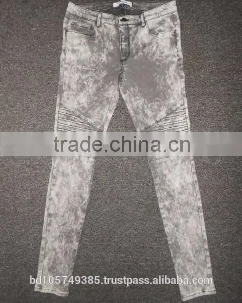 Hot Selling Fancy Wash Ladies Denim Pant