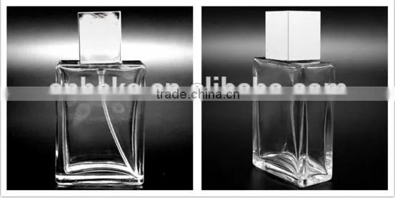 30 ml Transparent Glass Flat Square Card 13 mm Bayonet Body Spray Perfume Bottles photo-3