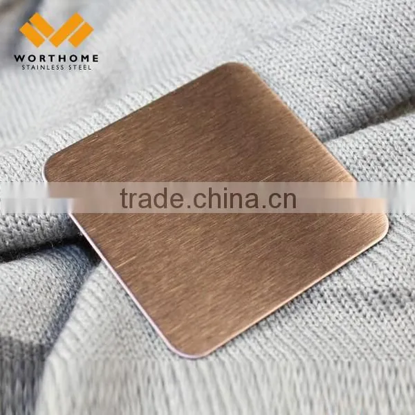 201 304 Cold Rolled No.4 HL Gold Mirror Stainless Steel Decorative Sheet photo-2