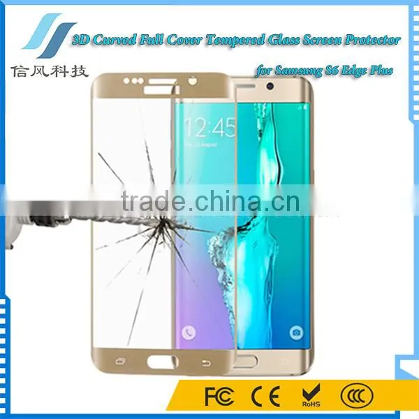 Gold 3D Curved Screen Protector S6 Edge Plus Tempered Glass 9H photo-3