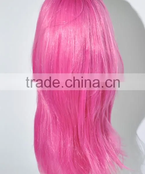 Beauty Flurescent Pink Color Cosplay Silk Wave Wig N351 photo-3