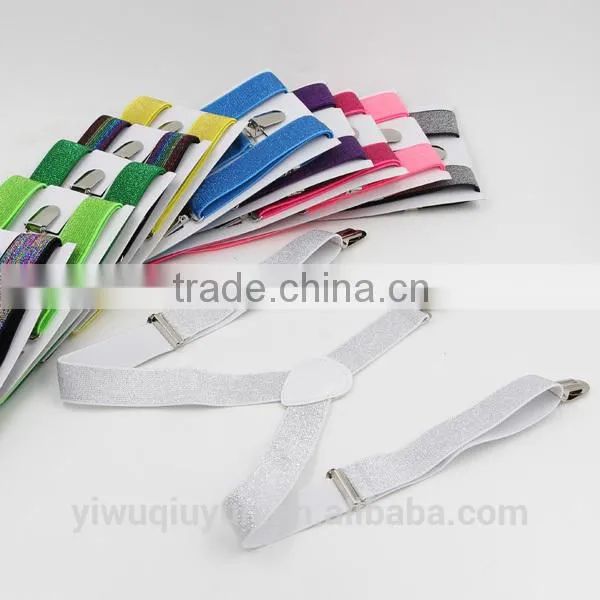 Unisex Kids Adjustable Clip on Solid Purple Suspenders Braces 2.5cm Width photo-2