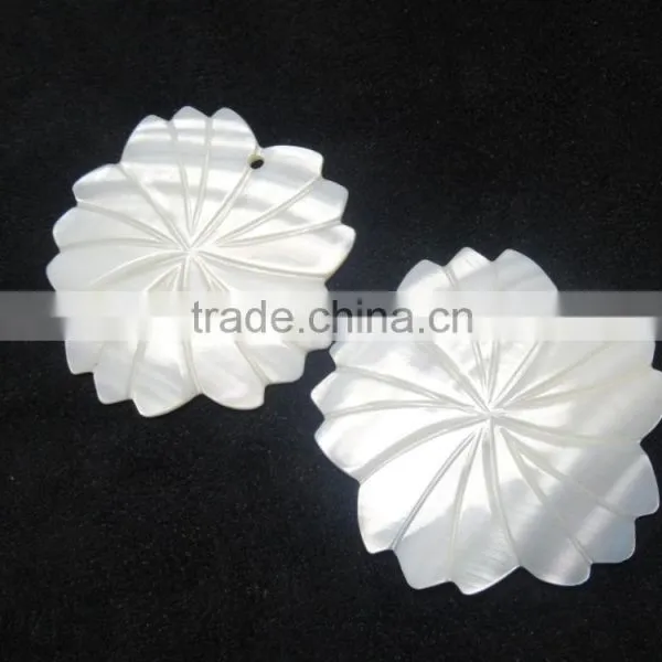 Best Quality New Arrival Mother of Pearl Flower Cut Stone With Beautiful Carving for Pendant and Earring photo-3