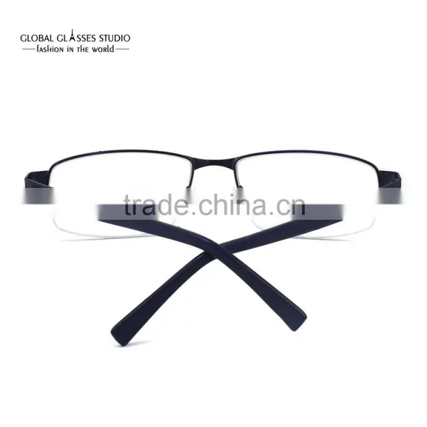 Great Classic Design Half Frame Fashion Navy Blue Men Metal Cool Eyewear Optical Frames Eyeglasses Specially for Big Face HD639 photo-4