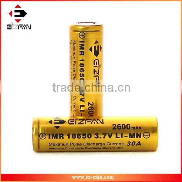 New Gold Efan IMR 18650 2600mAh 30A LiMn High Drain Flat for Mod Batteries photo-4