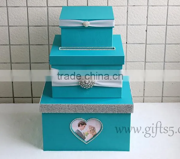 Handmade Blue Wedding Card Holder Made in China Wedding Card Box Supplier photo-3