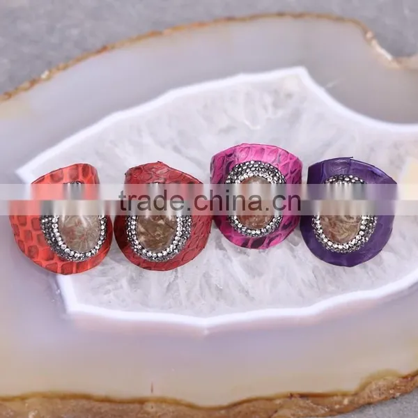 Fashion Agate Druzy Stone Ring, Tiger Eye, Amazon Gemstones Snakeskin Rings, Charm Jewelry Finger Druzy Rings photo-2