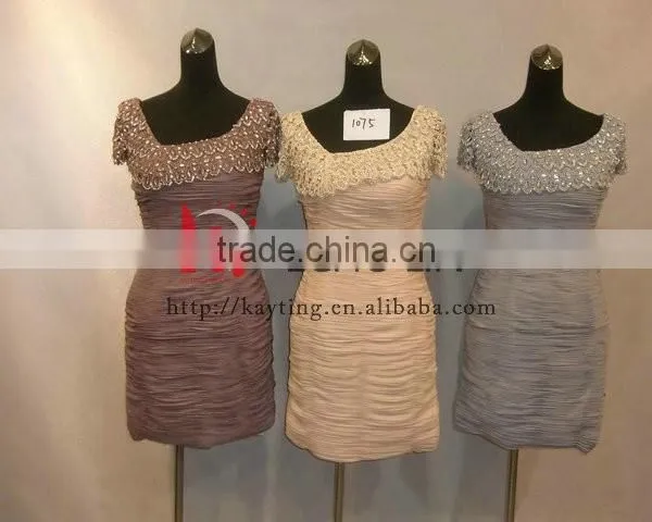 Ready To Ship Wholesale Muslim Evening Dress Short Cocktail Dress For Fat Women photo-4