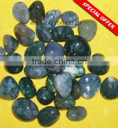 Moss Agate Tumbled Pebbles Stones photo-2