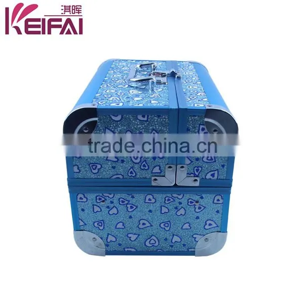 Buy Wholesale Direct From China Double Open Blue Aluminum Beauty Case With 4 Trays photo-4