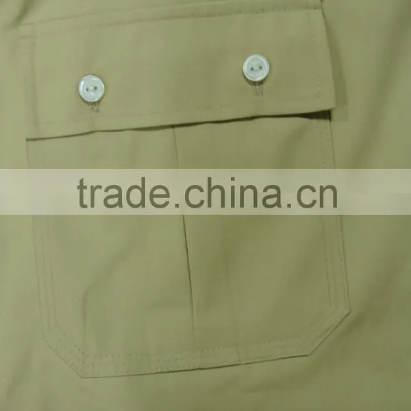 OEM Men's Poplin Khaki Short Sleeve Work Shirt photo-4