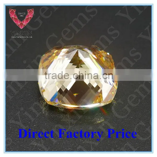 Golden Yellow Cushion Cut CZ /Man-made 10x10mm CZ for Fashion Jewelry photo-3
