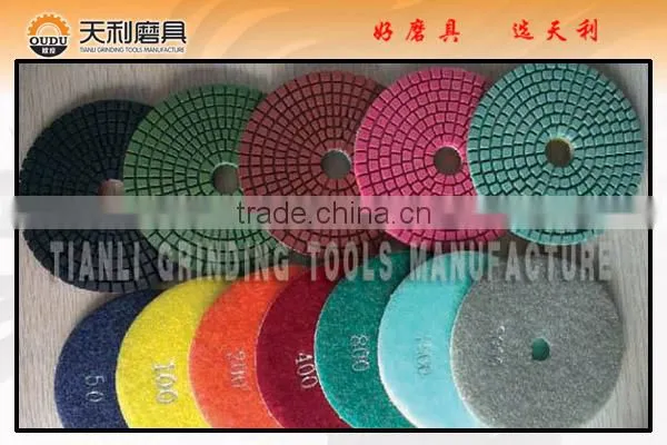 100mm Diamond Flexible Polishing Pads Fot Granire Marble Concrete