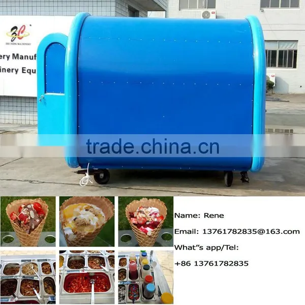China Supply Kiosk Street Vending Trailer Cart Snacks and Sweets Food Trolley for Sale photo-5