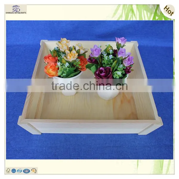 Customized Vegetable Fruits Storage Serving Plain Wood Tray photo-5