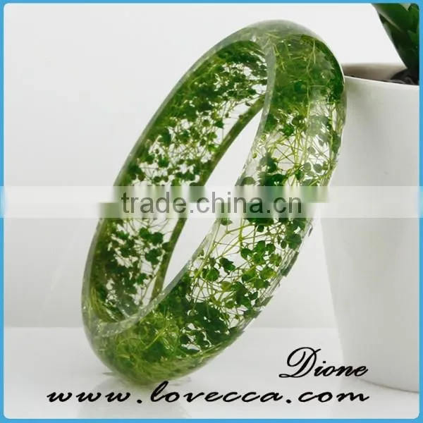 Handmade Gift Clear Real Flower Bracelet Resin Flower Bangle photo-3